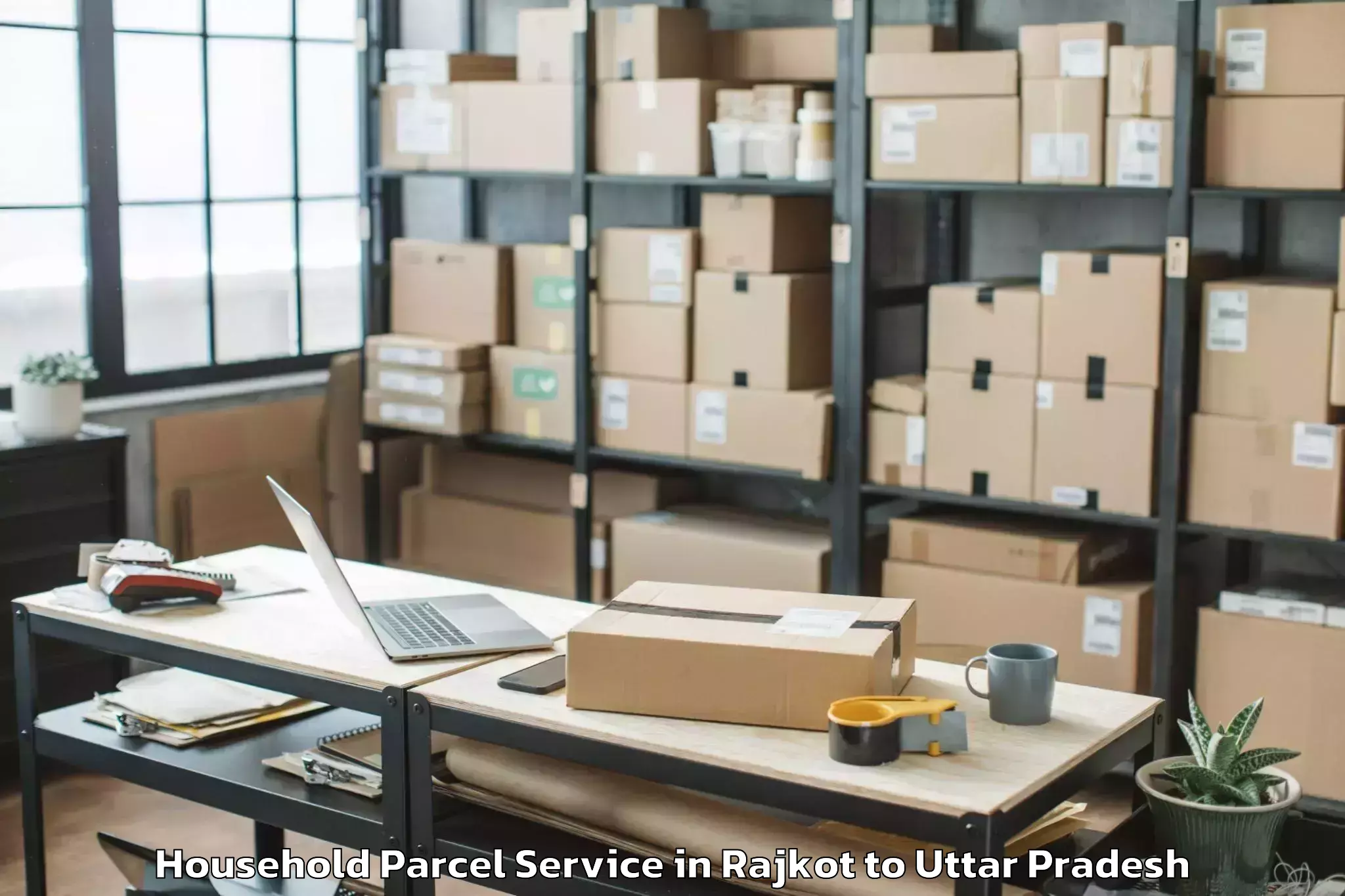 Hassle-Free Rajkot to Salon Household Parcel